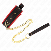 KINK - ADJUSTABLE PLAIN FABRIC COLLAR WITH LEASH 33-48 CM X 5.7 CM